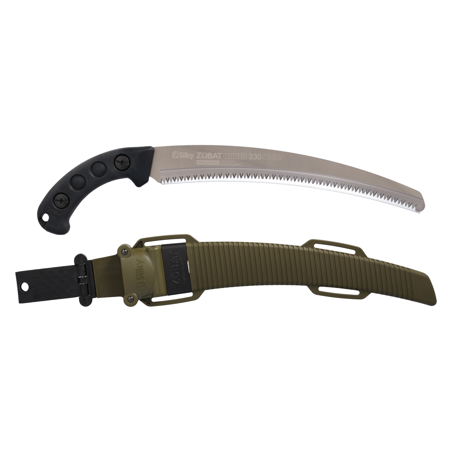 Silky Handsäge Zübat Ultimate Professional 330mm 7,5-6,5 Zähne/30mm gebogen | neuer Gokai-Me-Verzahnung | Abmessungen: 510 x 130 x 45 mm |