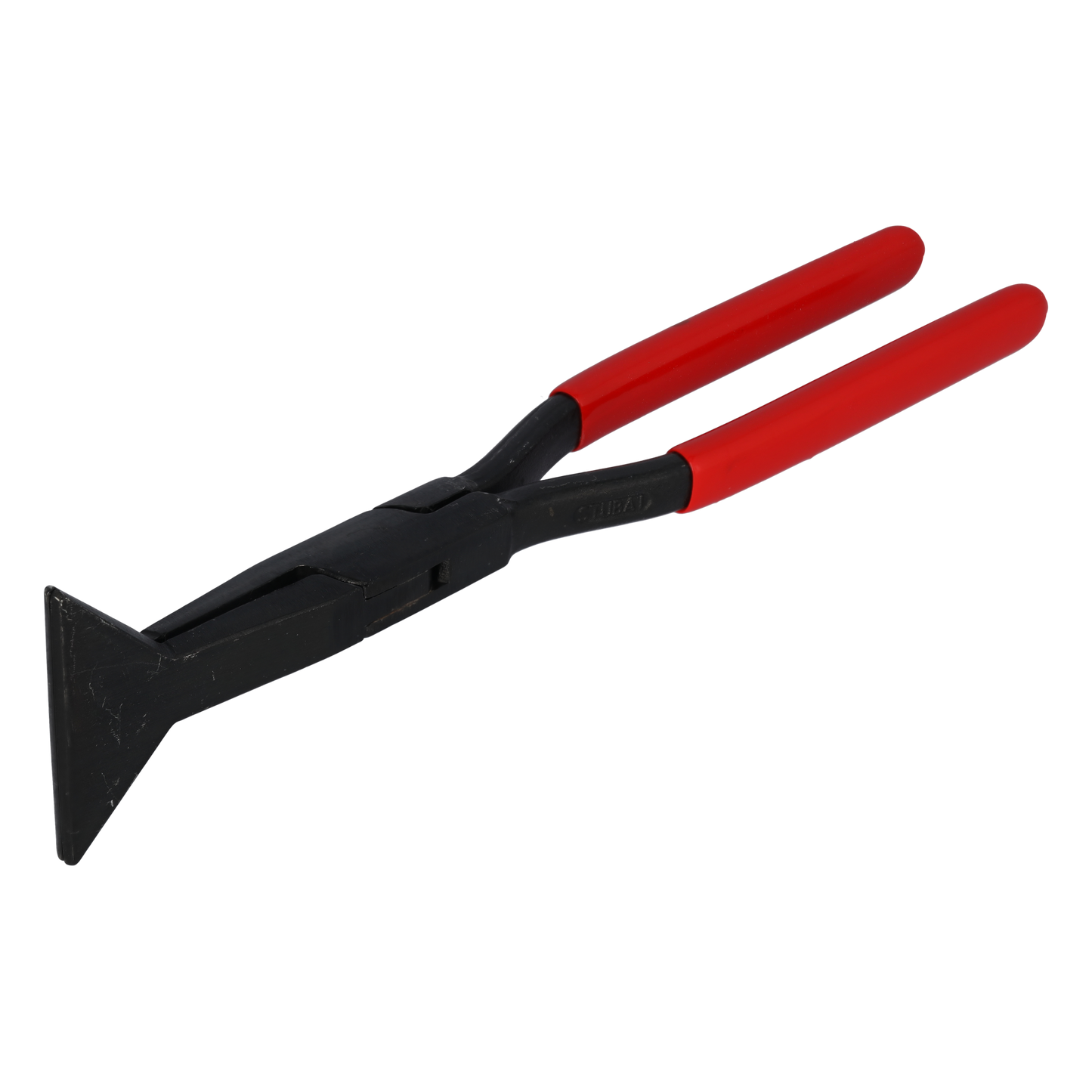 Quetschfalzzange 2828 – Spezialfalzzange geschmiedet, Backen 80 mm vergütet, Kanten abgerundet, rot kunststoffbeschichtet, ideal für hohe Falze und exaktes Eckfalzen, 850 g Gewicht