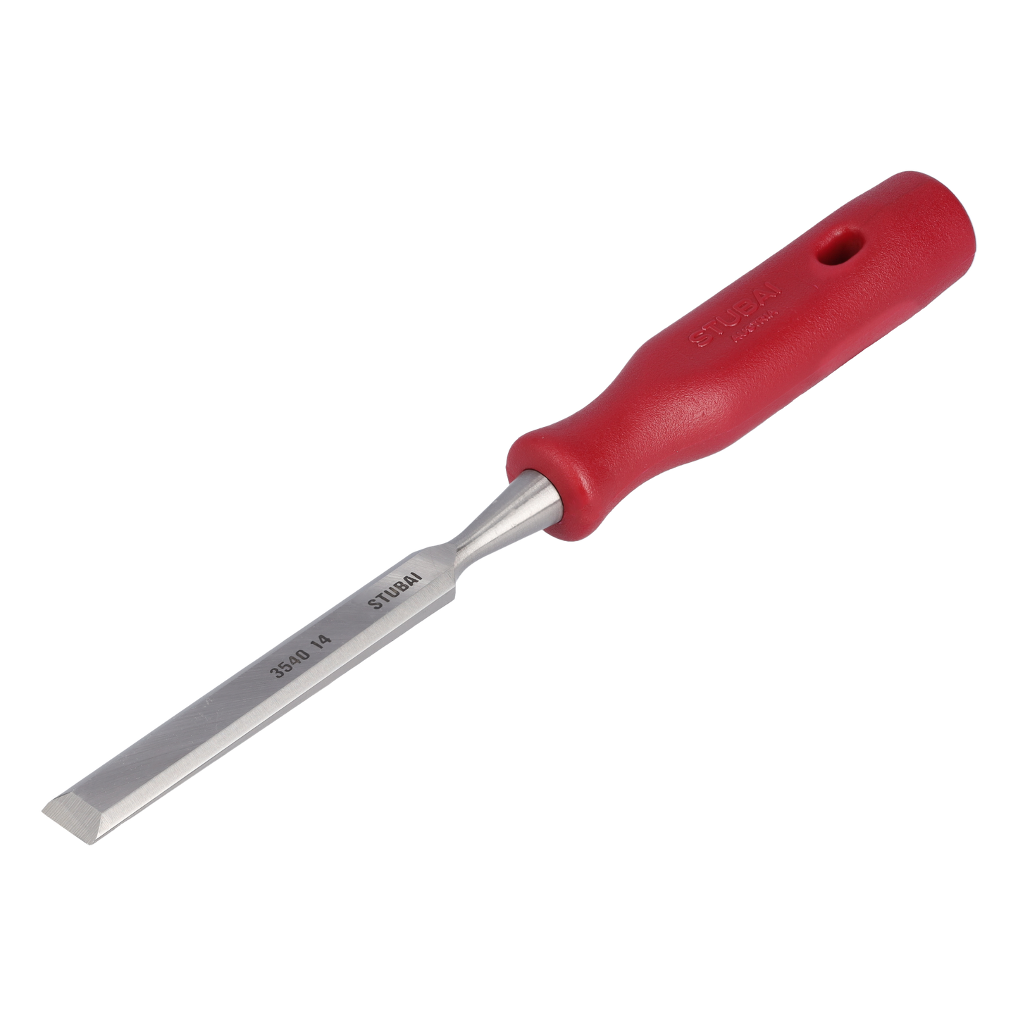 STUBAI 3540 Stemmeisensatz Stechbeitel Set mit rotem Plastikgriff & extra langer Klinge, 6-teilig (6,10,14,18,22,26 mm), Stemmeisen zur präzisen Bearbeitung von Holz hochwertiges Werkzeug für Schreiner Tischler Heimwerker
