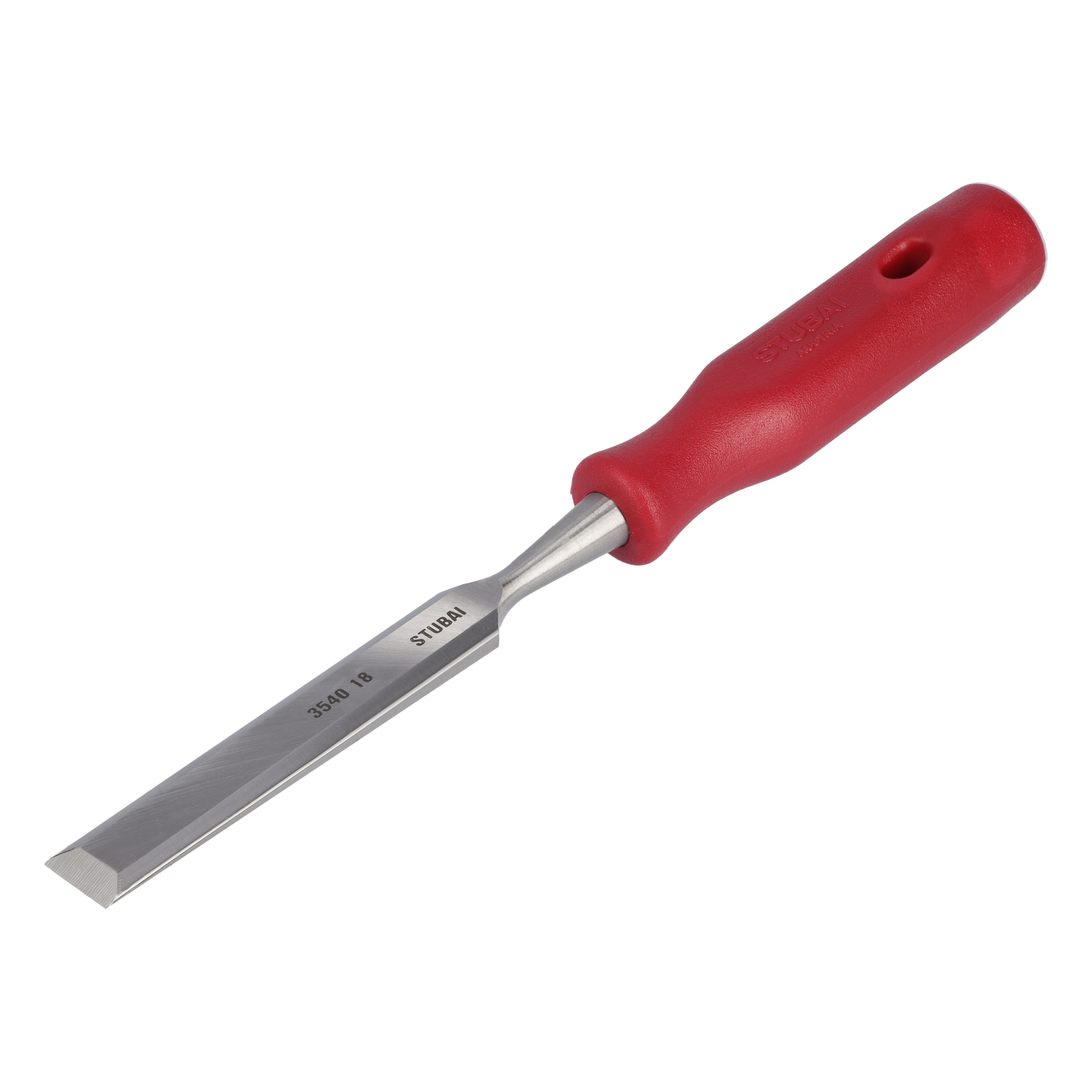 STUBAI 3540 Stemmeisensatz Stechbeitel Set mit rotem Plastikgriff & extra langer Klinge, 6-teilig (6,10,14,18,22,26 mm), Stemmeisen zur präzisen Bearbeitung von Holz hochwertiges Werkzeug für Schreiner Tischler Heimwerker