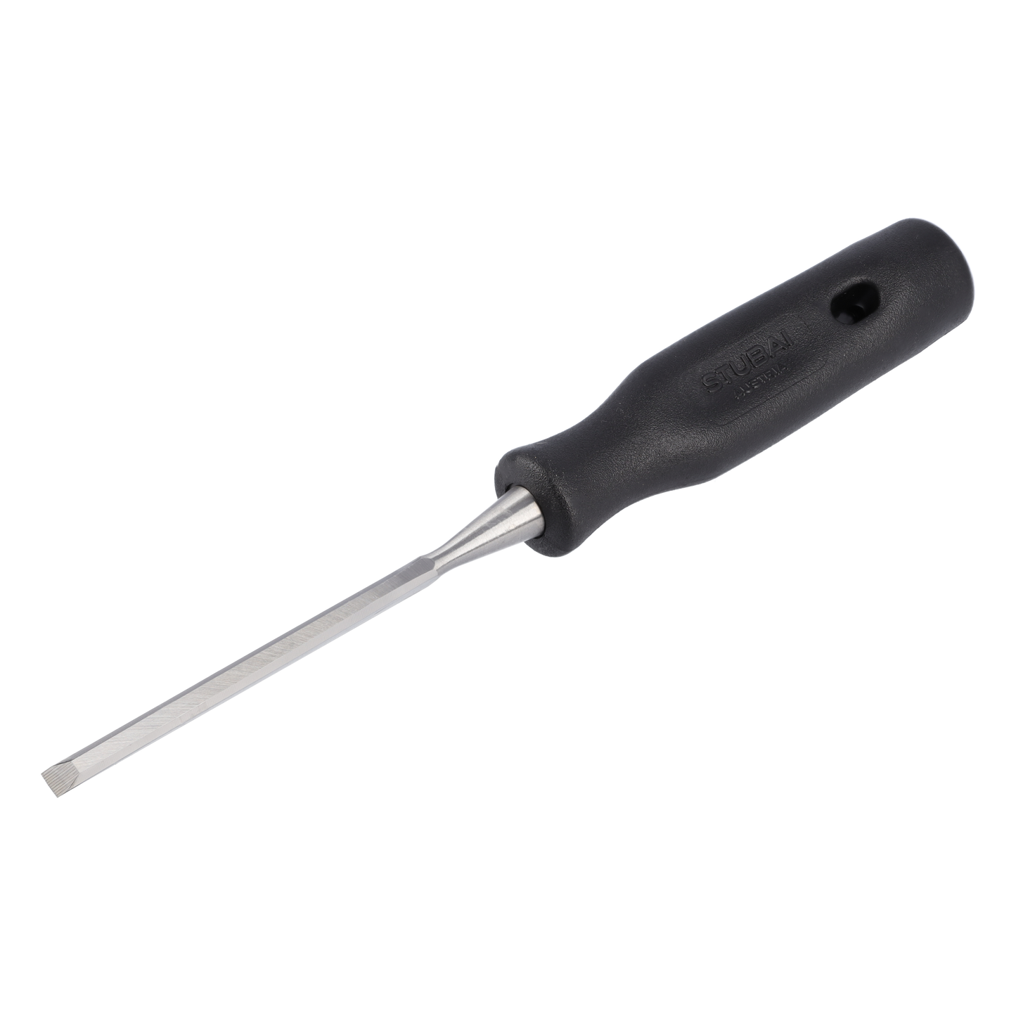 STUBAI 3543 Stemmeisensatz Stechbeitel Set mit schwarzem Plastikgriff & extra langer Klinge, 6-teilig (6,10,14,18,22,26 mm), Stemmeisen zur präzisen Bearbeitung von Holz hochwertiges Werkzeug für Schreiner Tischler Heimwerker