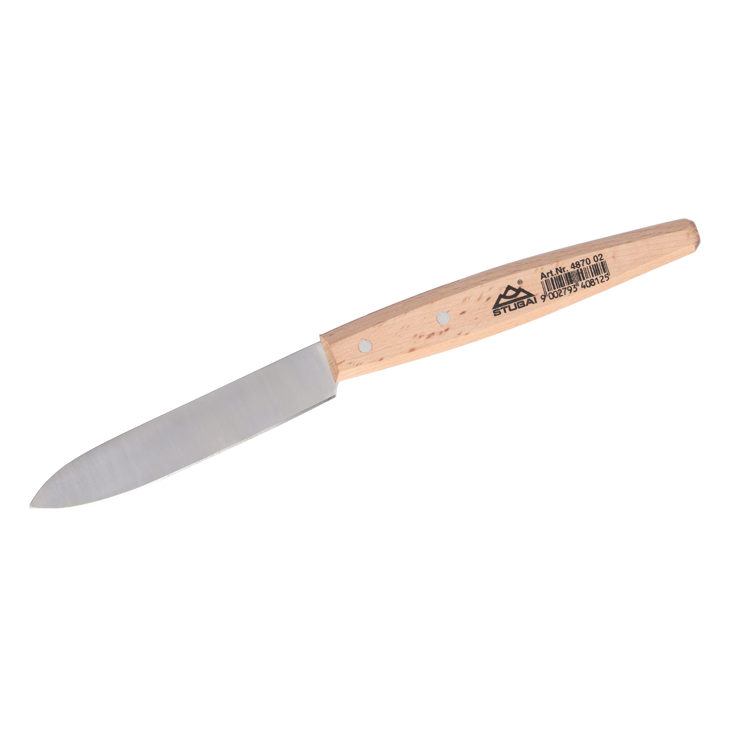 STUBAI 487002 Buchbinder-Papiermesser 115 mm mit hellem Griff | Gesamtlänge 240mm | leicht geschwungenen Holzgriff