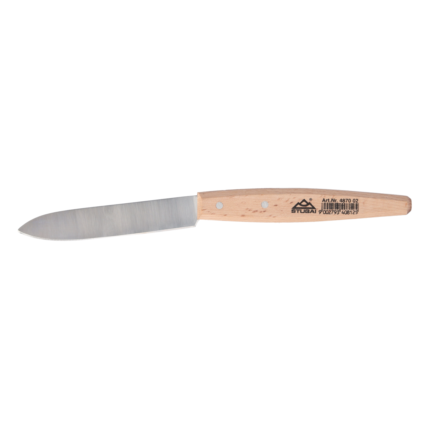 STUBAI 487002 Buchbinder-Papiermesser 115 mm mit hellem Griff | Gesamtlänge 240mm | leicht geschwungenen Holzgriff