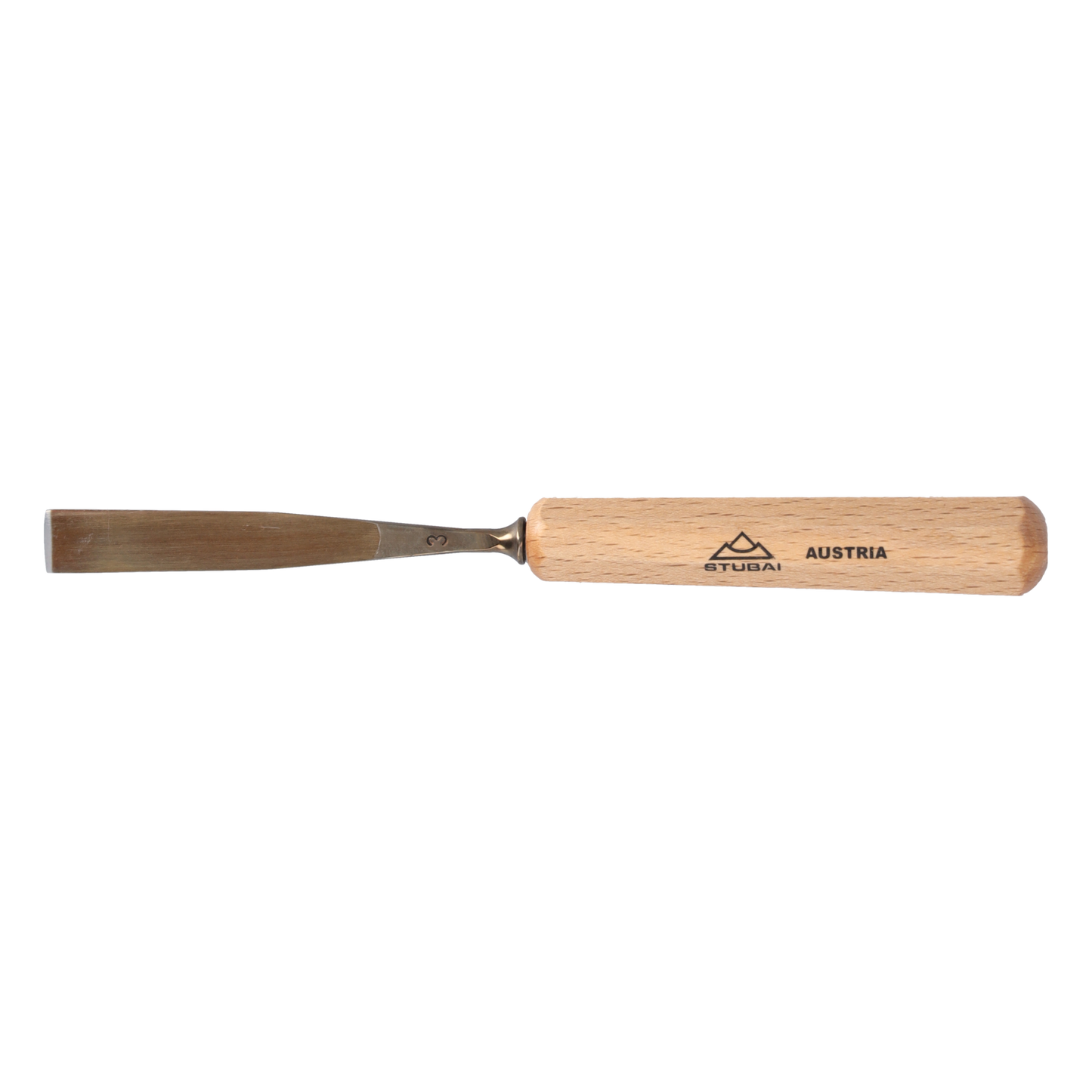 STUBAI Stemmeisen Stechbeitel Serie 52 - Form 3 | Gerades Flacheisen - 14 mm, mit Holzgriff, zum Vorstechen, für Anschlagarbeiten, Schrupparbeiten, Rosetten, zur Bearbeitung von Holz