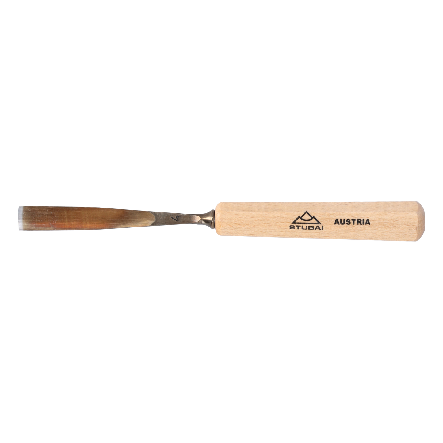 STUBAI Stemmeisen Stechbeitel Serie 52 - Form 4 | Gerades Flacheisen - 12 mm, mit Holzgriff, zum Vorstechen, für Anschlagarbeiten, Schrupparbeiten, Rosetten, zur Bearbeitung von Holz