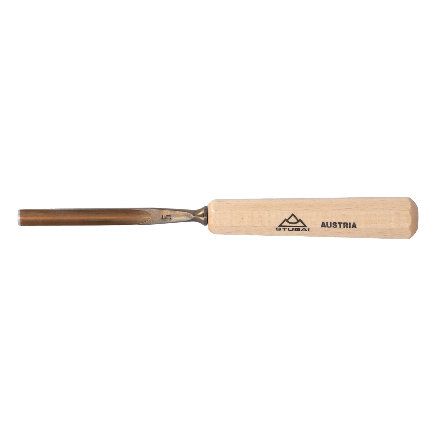 STUBAI Stemmeisen Stechbeitel Serie 52 - Form 5 | Gerades Hohleisen - 8 mm, mit Holzgriff, zum Vorstechen, für Anschlagarbeiten, Schrupparbeiten, Rosetten, zur Bearbeitung von Holz