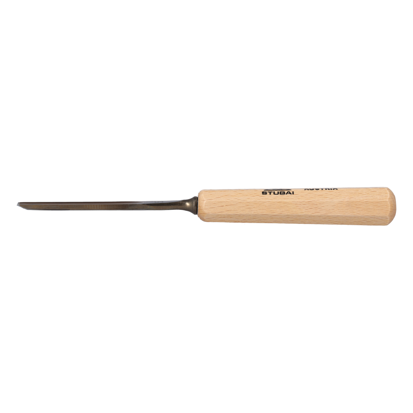 STUBAI Stemmeisen Stechbeitel Serie 52 - Form 5 | Gerades Hohleisen - 8 mm, mit Holzgriff, zum Vorstechen, für Anschlagarbeiten, Schrupparbeiten, Rosetten, zur Bearbeitung von Holz