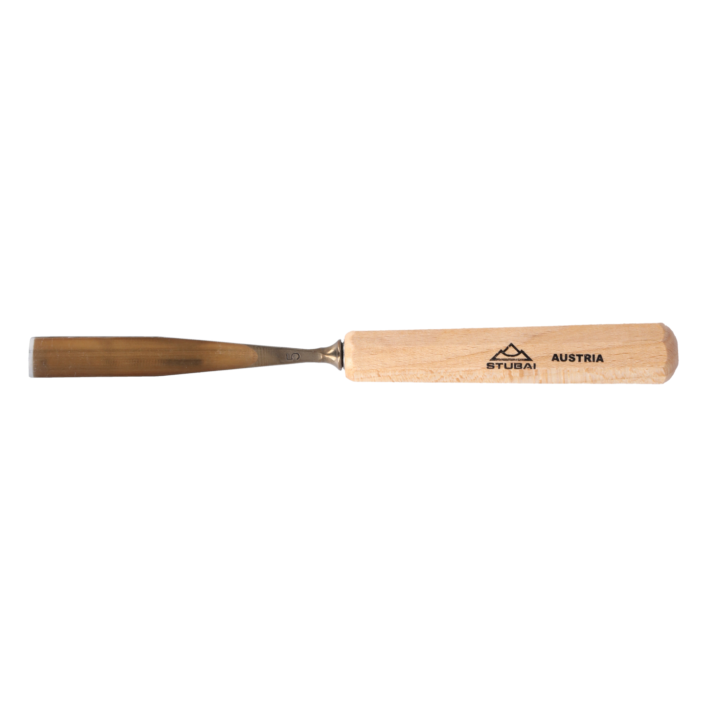 STUBAI Stemmeisen Stechbeitel Serie 52 - Form 5 | Gerades Hohleisen - 14 mm, mit Holzgriff, zum Vorstechen, für Anschlagarbeiten, Schrupparbeiten, Rosetten, zur Bearbeitung von Holz
