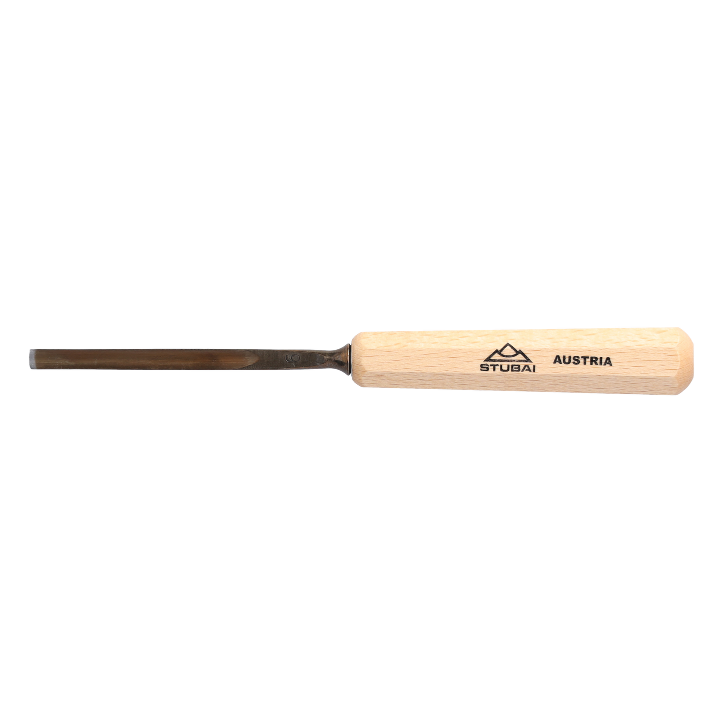 STUBAI Stemmeisen Stechbeitel Serie 52 - Form 6 | Gerades Hohleisen - 6 mm, mit Holzgriff, für Figurenarbeiten, zur präzisen Bearbeitung von Holz, hochwertiges Werkzeug für Schreiner Tischler