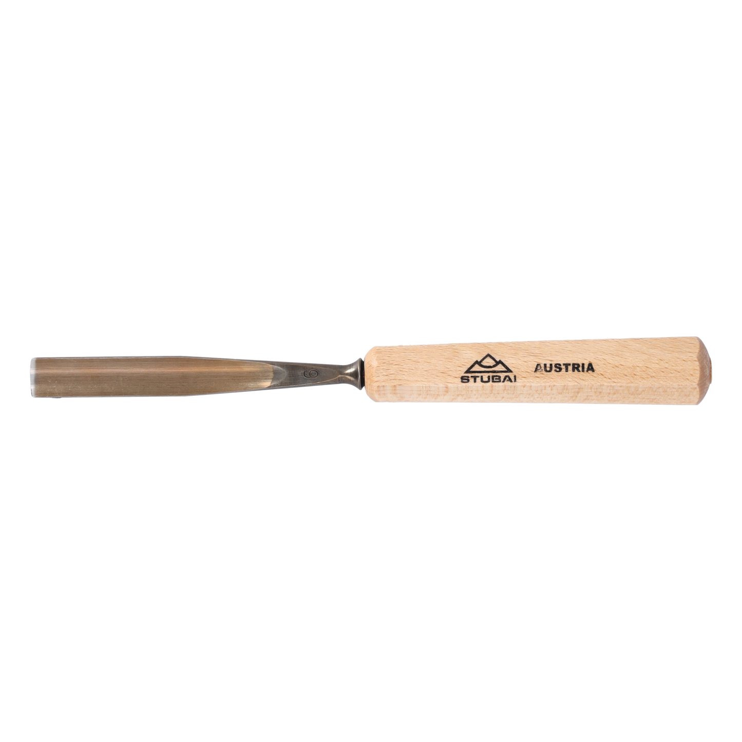 STUBAI Stemmeisen Stechbeitel Serie 52 - Form 6 | Gerades Hohleisen - 12 mm, mit Holzgriff, für Figurenarbeiten, zur präzisen Bearbeitung von Holz, hochwertiges Werkzeug für Schreiner Tischler