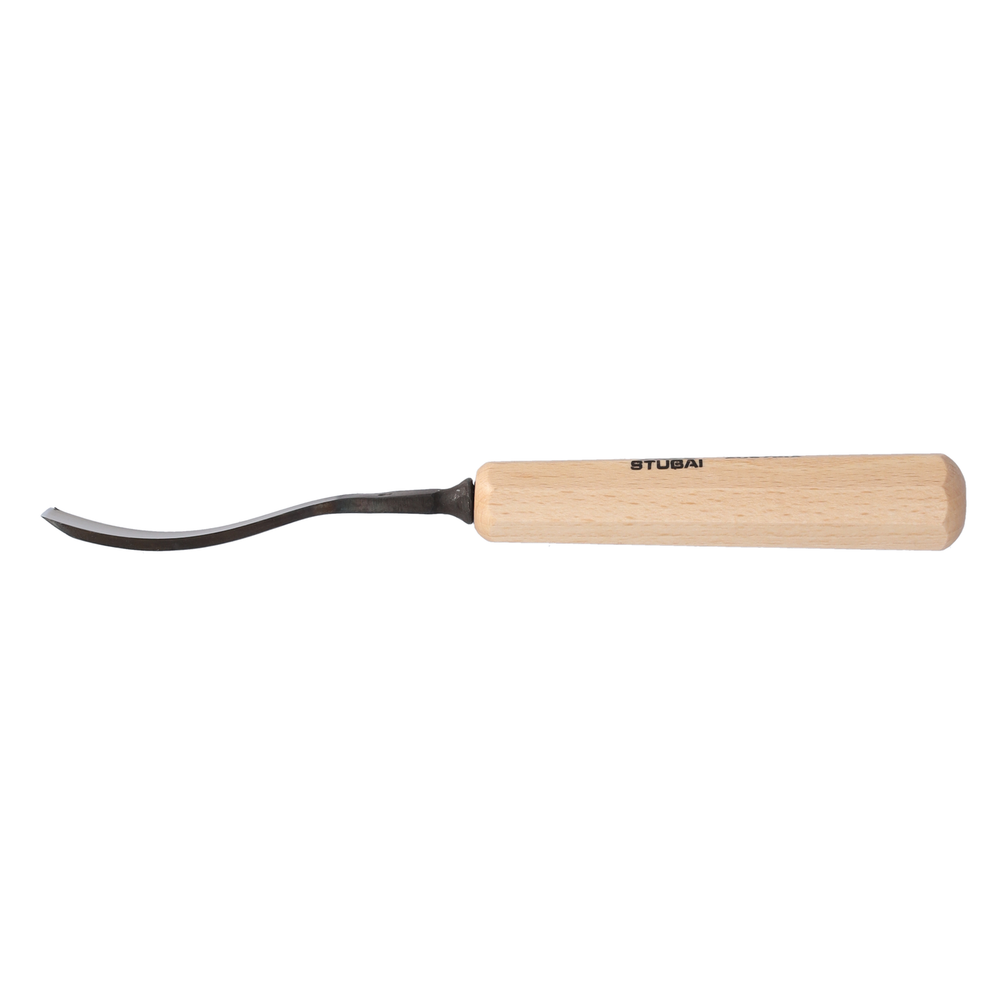 STUBAI Stemmeisen Stechbeitel Serie 52 - Form 12 | Gebogenes Flacheisen 18 mm, mit Holzgriff, zum Vorstechen, für Anschlagarbeiten, Schrupparbeiten, Rosetten, zur Bearbeitung von Holz