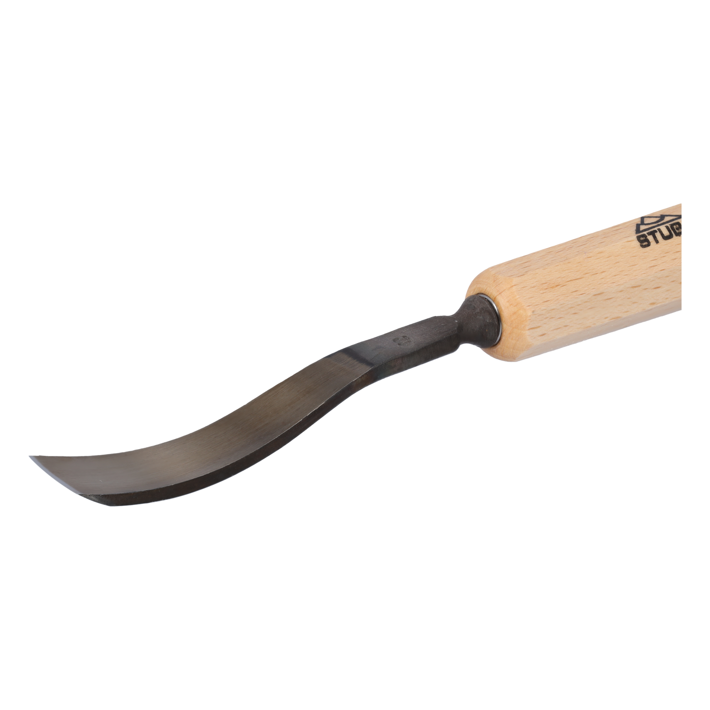 STUBAI Stemmeisen Stechbeitel Serie 52 - Form 12 | Gebogenes Flacheisen 18 mm, mit Holzgriff, zum Vorstechen, für Anschlagarbeiten, Schrupparbeiten, Rosetten, zur Bearbeitung von Holz