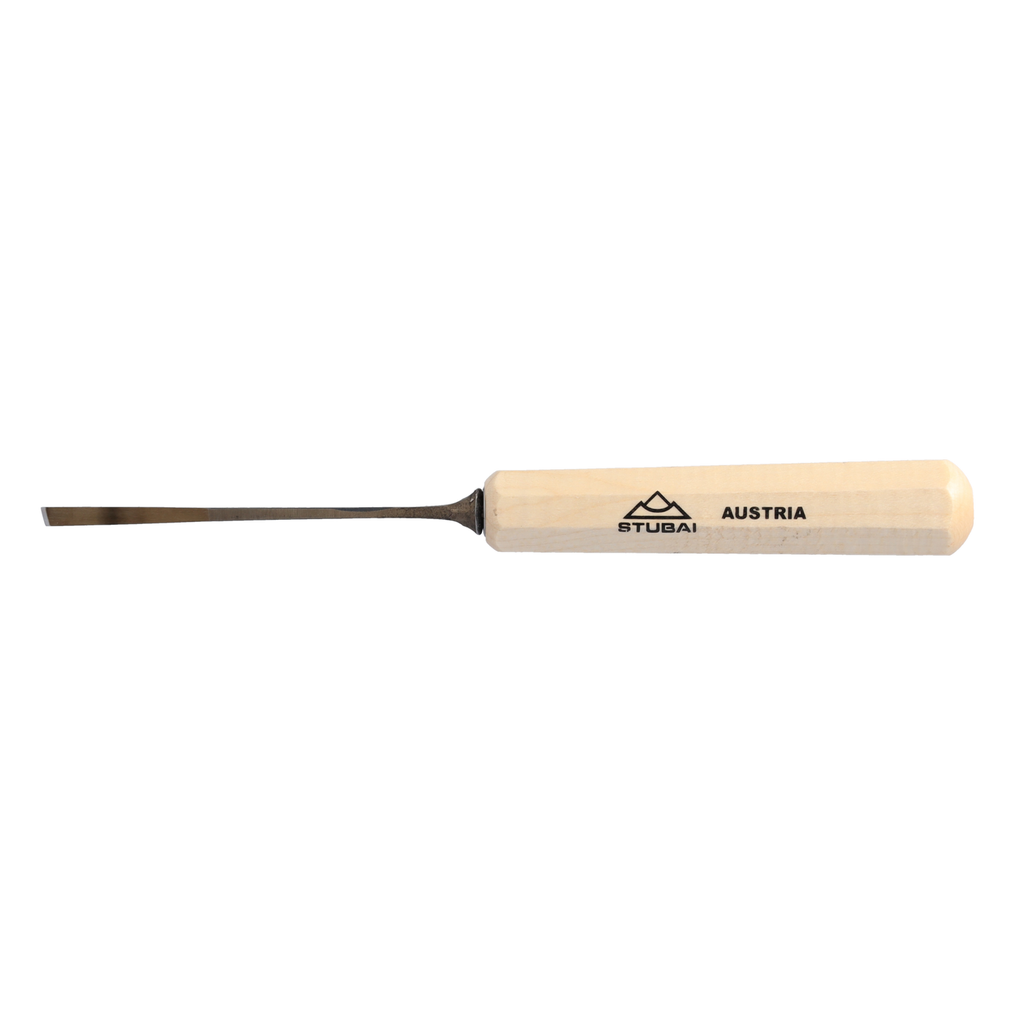 STUBAI Stemmeisen Stechbeitel Serie 52 - Form 22 | Gekröpftes, linksschräges Balleisen 4 mm, mit Holzgriff, für glatte Flächen, zum Vorstechen, Kerb- & Reliefschnitzarbeiten, Holzbearbeitung