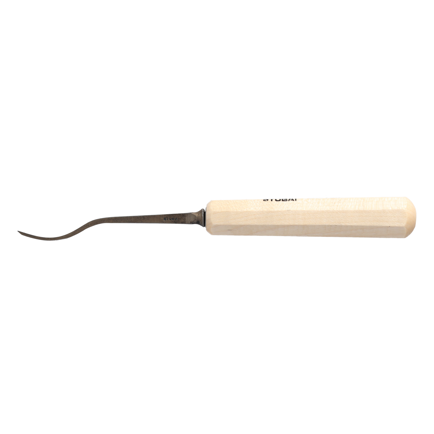 STUBAI Stemmeisen Stechbeitel Serie 52 - Form 22 | Gekröpftes, linksschräges Balleisen 4 mm, mit Holzgriff, für glatte Flächen, zum Vorstechen, Kerb- & Reliefschnitzarbeiten, Holzbearbeitung