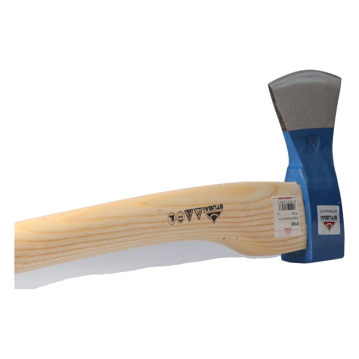 STUBAI Forstaxt | 1400 g Kopfgewicht | Axt Rheinische Form aus Stahl mit Holzgriff, kleine Axt zur Wald- und Gartenarbeit, Fällaxt, Spaltaxt, Universalaxt