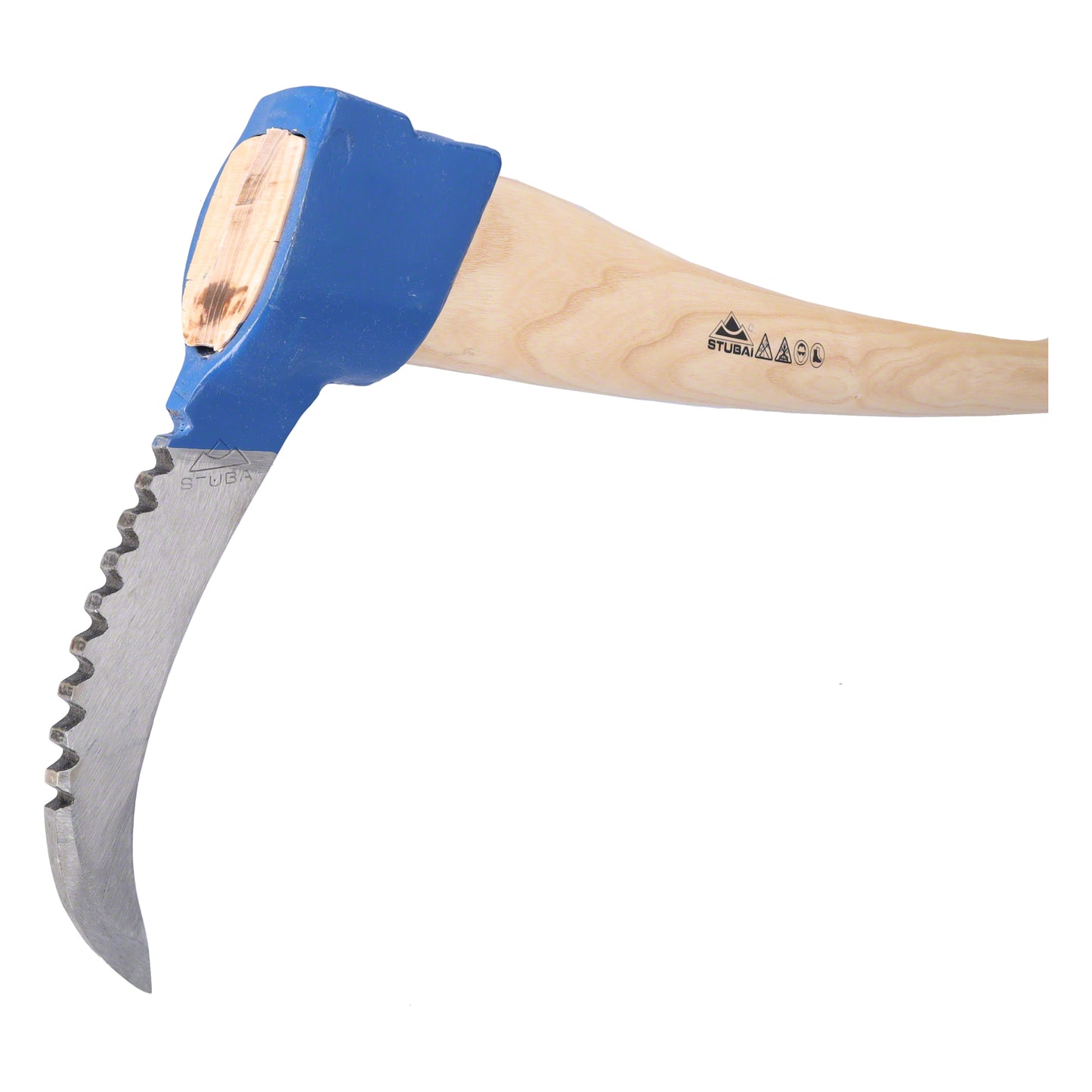 STUBAI Sappie Tiroler Form mit Zahnung | 1200 g Kopfgewicht | Eschenholzstiel | gesenkgeschmiedet, Spitze gehärtet, geschliffen & poliert | ideal zum Ziehen & Bewegen von Holz