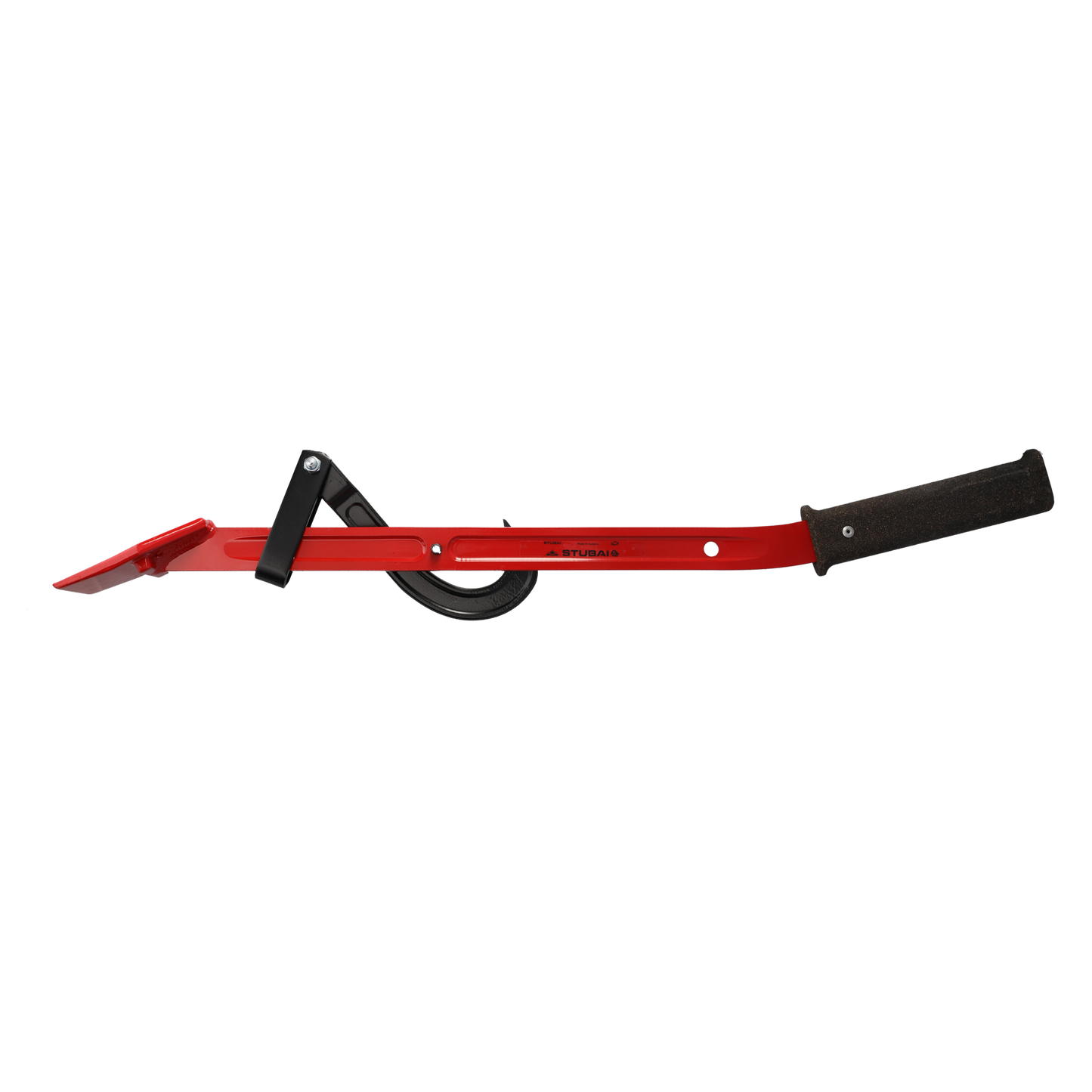 STUBAI Fällheber mit Wendehaken 80 cm Länge, geschmiedet aus Spezialstahl, ergonomischer Korkgriff, Forstwerkzeug zum Drehen & Fällen von Bäumen, FPA-zertifiziert, rot, rückenschonend, 80 cm Länge