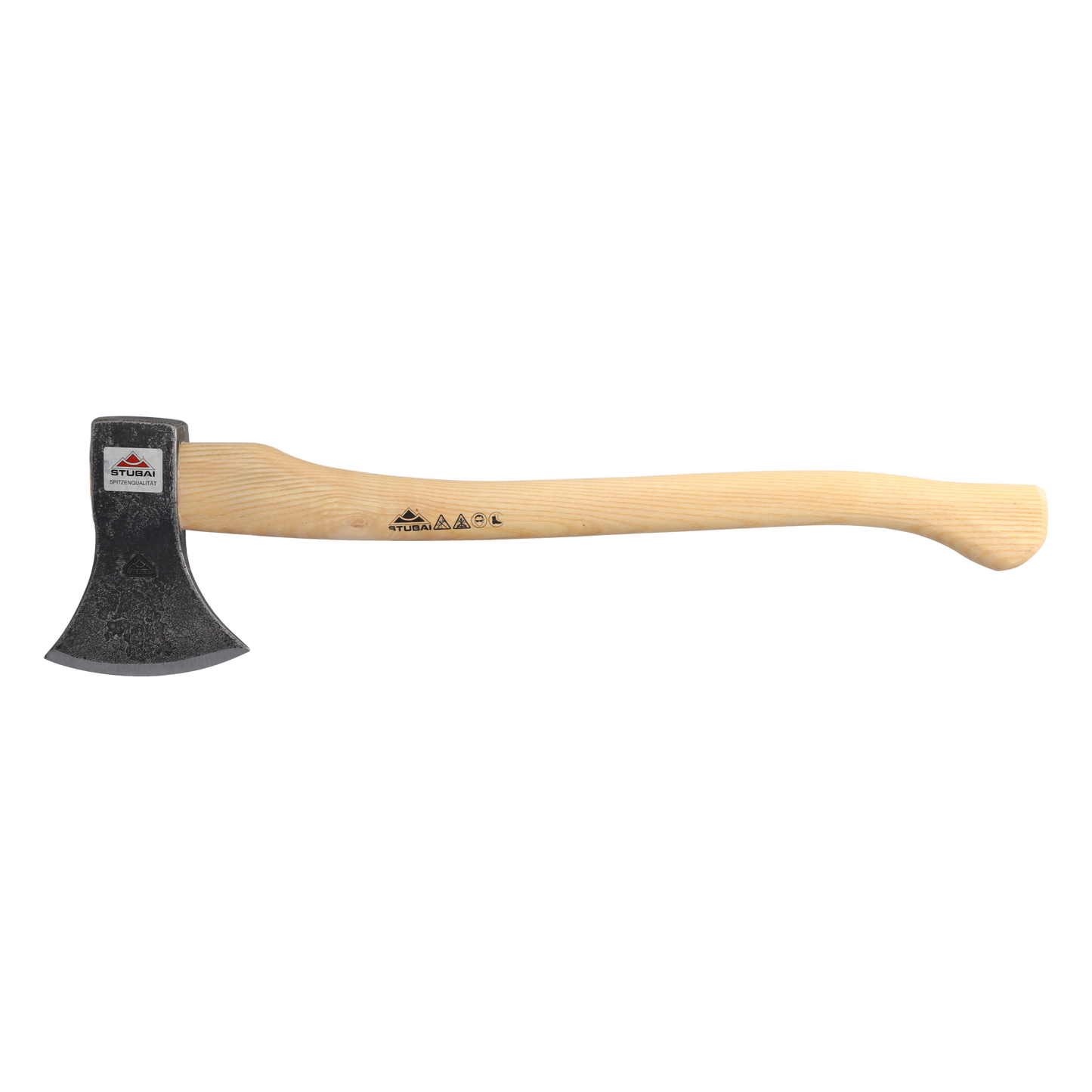 STUBAI Astbeil Nature mit Stiel 650 mm | 1200 g | Axt mit Griff aus Eschenholz | Beil für Wald, Outdoor, Bushcraft | Forstaxt zum Holzspalten