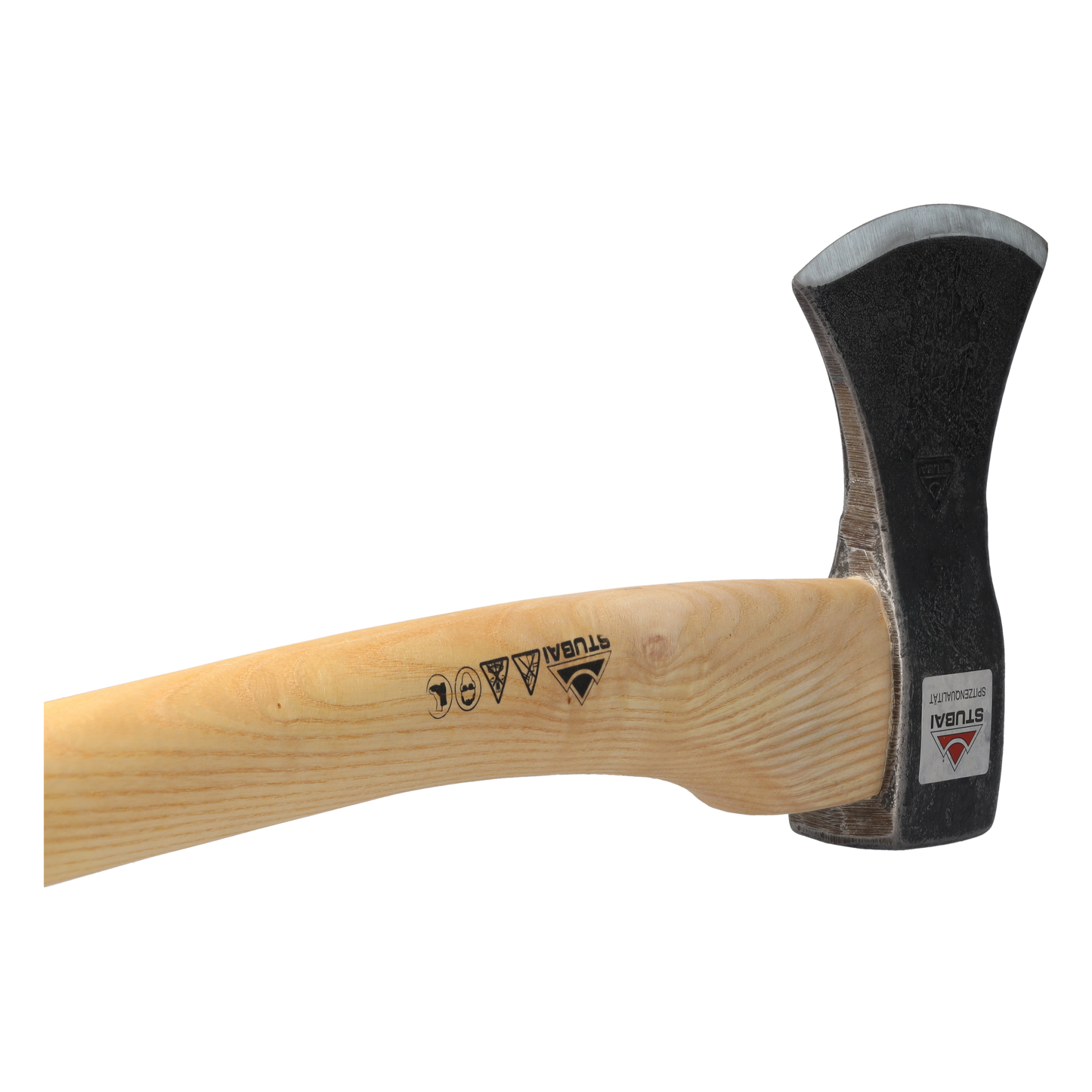 STUBAI Astbeil Nature mit Stiel 650 mm | 1200 g | Axt mit Griff aus Eschenholz | Beil für Wald, Outdoor, Bushcraft | Forstaxt zum Holzspalten