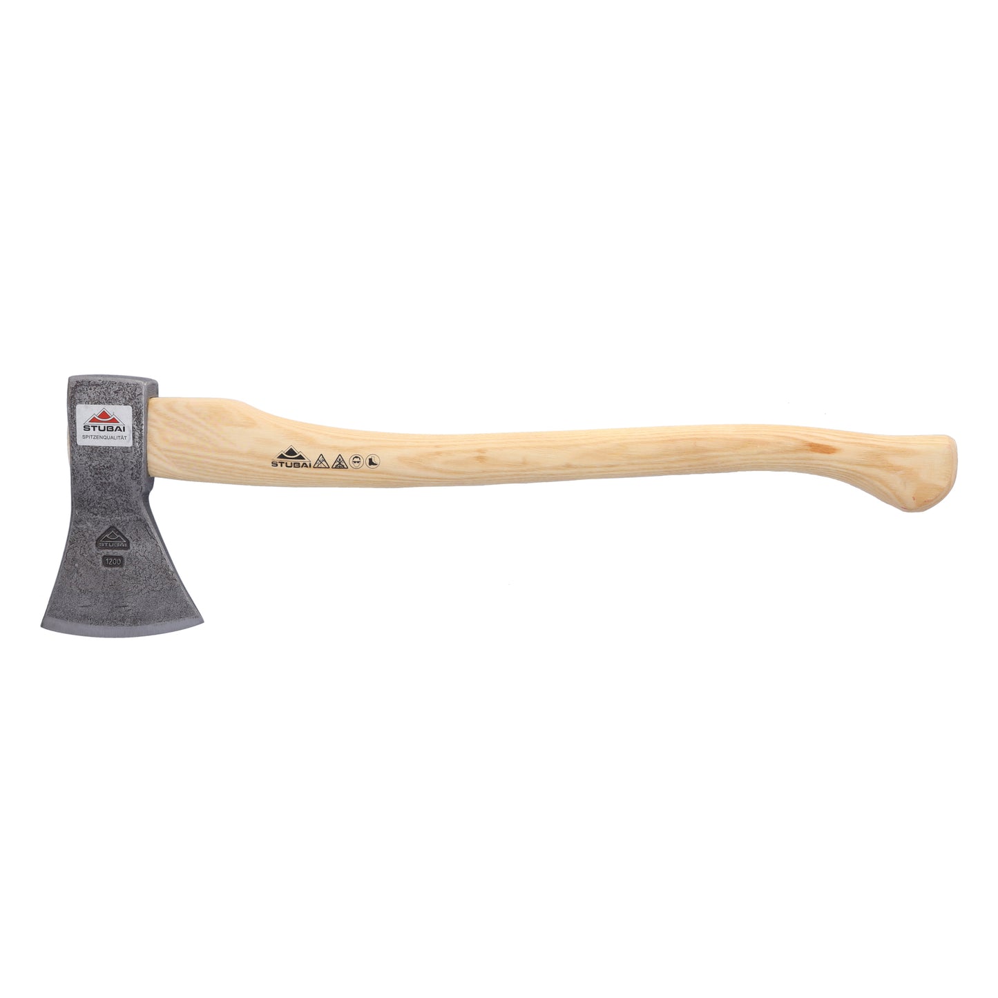 STUBAI Forstaxt Nature Rhein-Form mit Stiel 650 mm | 1200 g | Axt mit Griff aus Eschenholz | Beil für Wald, Bushcraft | Forstaxt zum Holzspalten