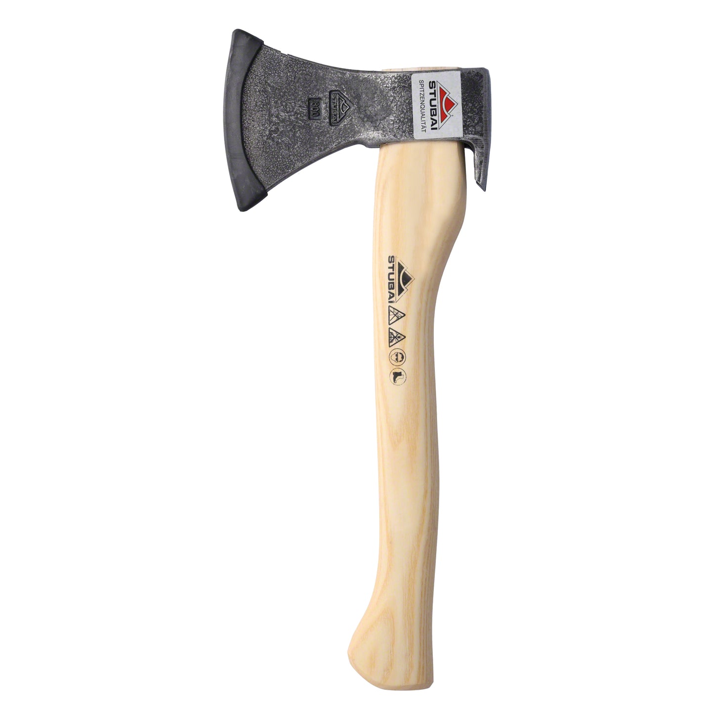 STUBAI Handbeil Nature mit Stiel 380 mm | 800 g | Kleine Axt mit Griff aus Eschenholz | Beil für Wald, Bushcraft | Forstaxt zum Holzspalten
