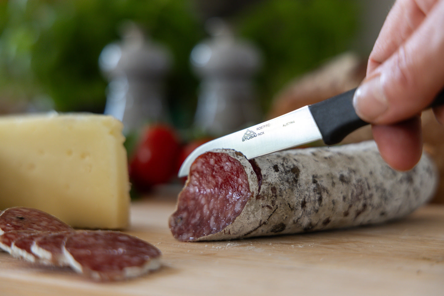 STUBAI hochwertiges Gemüsemesser | 80 mm | Küchenmesser Lady Line aus Edelstahl für müheloses Schneiden von Gemüse, Obst & Lebensmitteln, rostfrei, spülmaschinenfest, für Küche, Gastronomie