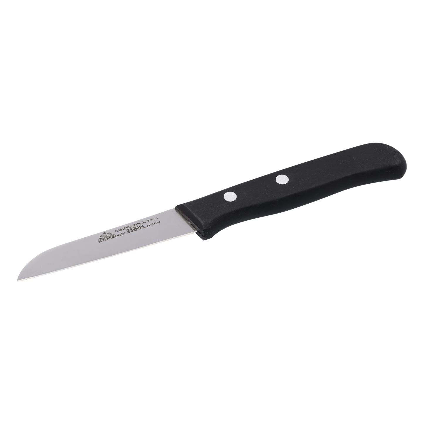STUBAI hochwertiges Gemüsemesser gerade Schneide | 80 mm | Küchenmesser Tirol aus Edelstahl für müheloses Schneiden von Gemüse, Obst & Lebensmitteln, rostfrei, spülmaschinenfest
