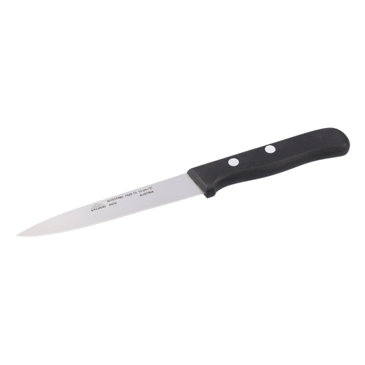 STUBAI hochwertiges Küchenmesser mit Mittelspitz | 130 mm | Kochmesser Tirol aus Edelstahl für Schneiden von Fleisch, Gemüse, Obst & Lebensmitteln, rostfrei, spülmaschinenfest