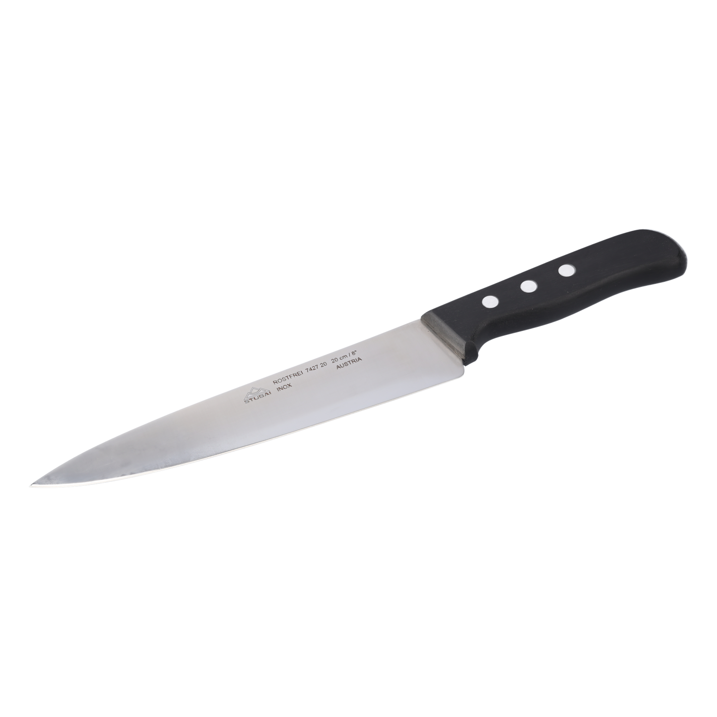 STUBAI hochwertiges Kochmesser | 200 mm | Küchenmesser Tirol aus Edelstahl für Schneiden von Fleisch, Gemüse, Obst & anderen Lebensmitteln, rostfrei, spülmaschinenfest