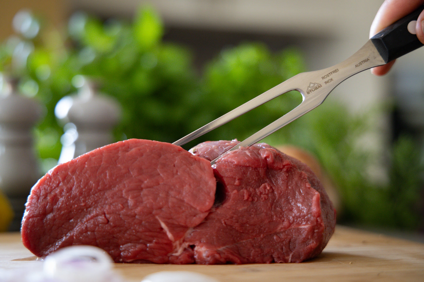 STUBAI Wurstgabel gerade 95 mm | Fleischgabel Tirol aus Edelstahl zum Servieren von Fleisch, Wurst, Käse, Maiskolben & Lebensmitteln, rostfrei, spülmaschinenfest
