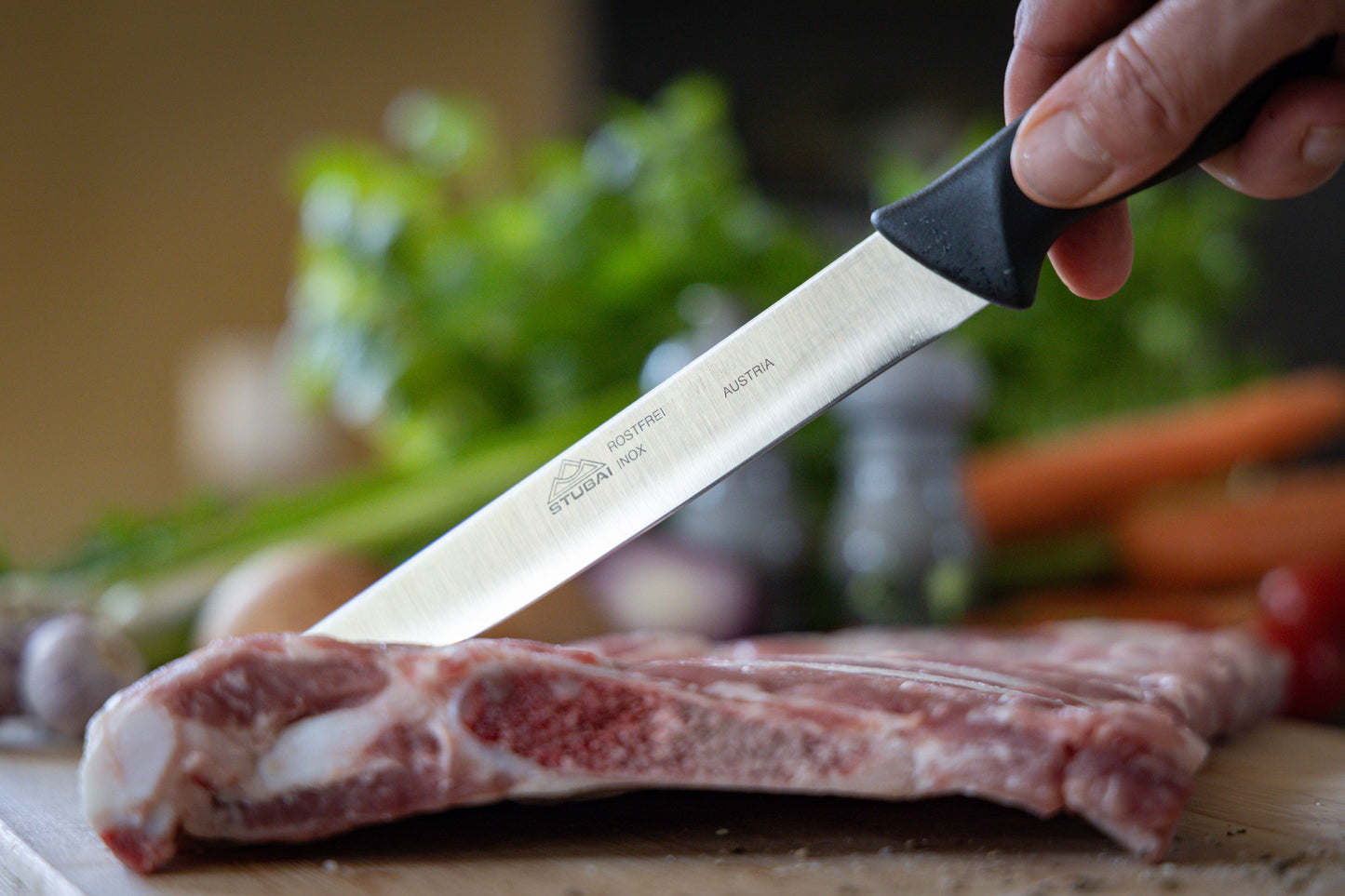 STUBAI hochwertiges Küchenmesser gerader Rücken | 140 mm | Haushaltsmesser Lady Line aus Edelstahl für müheloses Schneiden von Fleisch, Gemüse, Obst & Lebensmitteln, rostfrei, spülmaschinenfest