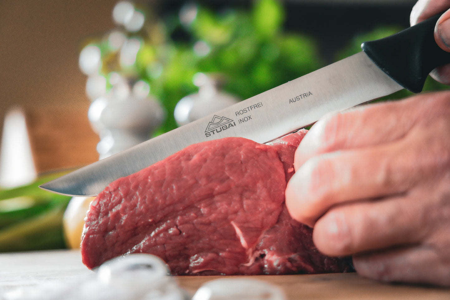 STUBAI hochwertiges Küchenmesser gerader Rücken | 140 mm | Haushaltsmesser Lady Line aus Edelstahl für müheloses Schneiden von Fleisch, Gemüse, Obst & Lebensmitteln, rostfrei, spülmaschinenfest