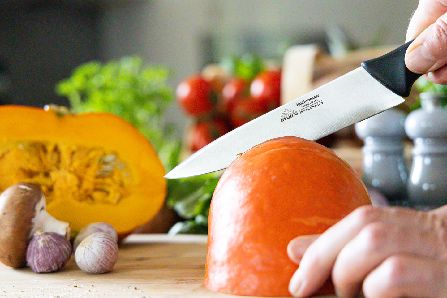 STUBAI hochwertiges Kochmesser Mittelspitz | 160 mm | Küchenmesser Lady Line aus Edelstahl für Schneiden von Fleisch, Gemüse, Obst & Lebensmitteln, rostfrei, spülmaschinenfest