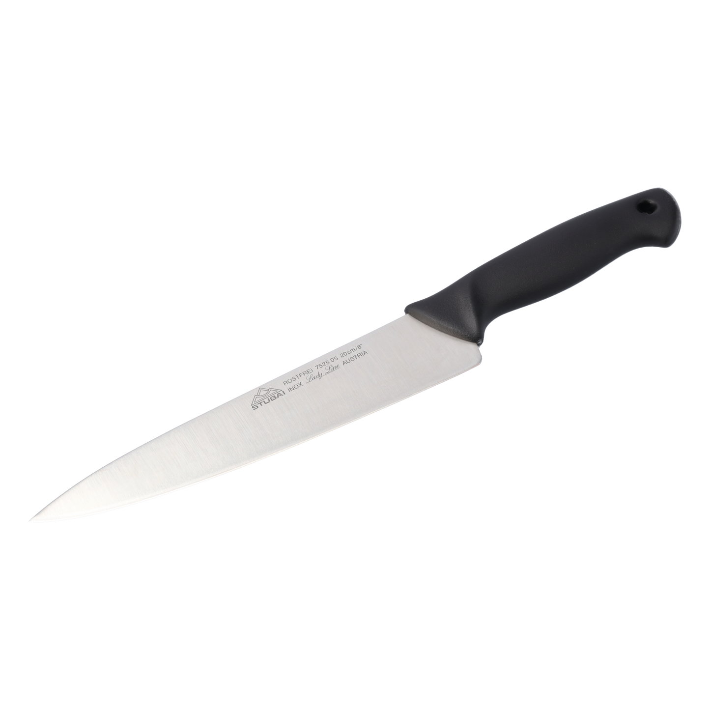 STUBAI 5-teilliges Messerset aus Kochmesser Mittelspitz 200 mm, Brotmesser 180 mm, Küchenmesser Mittelspitz 160 mm, Vorlegegabel gerade 135mm, Gemüsemesser 90 mm | Messerserie Lady Line