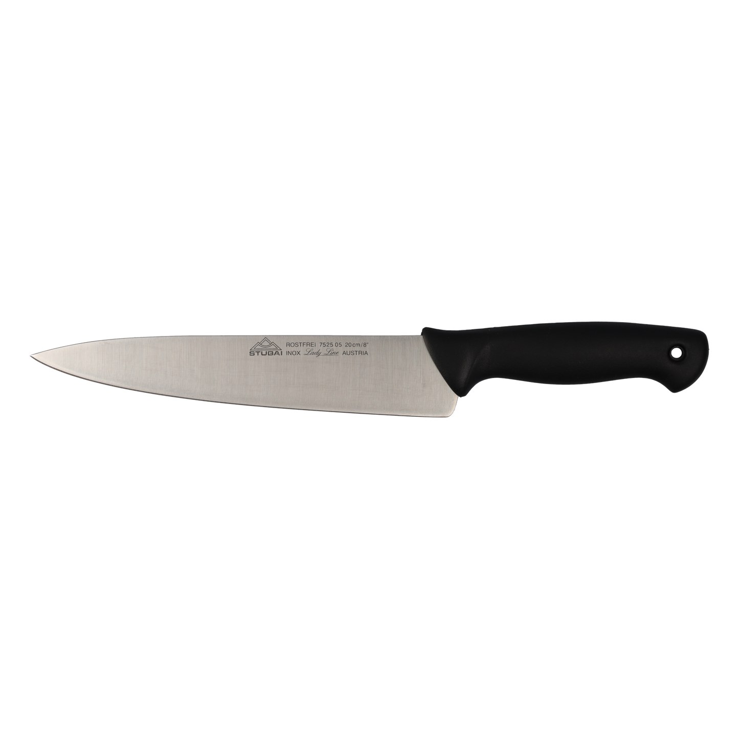 STUBAI hochwertiges Kochmesser Mittelspitz | 200 mm | Küchenmesser Lady Line aus Edelstahl für Schneiden von Fleisch, Gemüse, Obst & Lebensmitteln, rostfrei, spülmaschinenfest