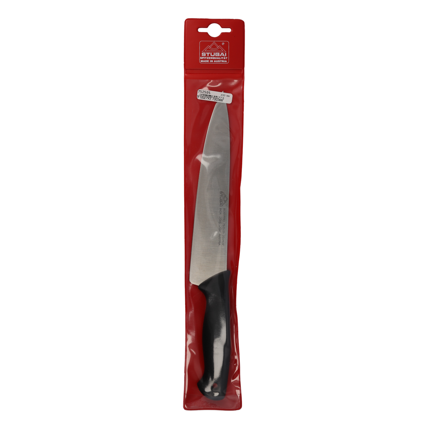 STUBAI hochwertiges Kochmesser Mittelspitz | 200 mm | Küchenmesser Lady Line aus Edelstahl für Schneiden von Fleisch, Gemüse, Obst & Lebensmitteln, rostfrei, spülmaschinenfest