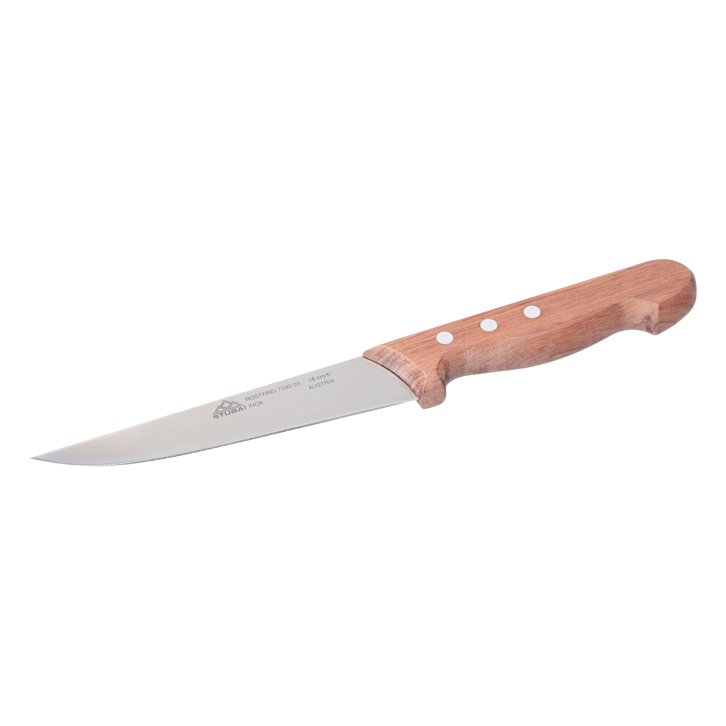 STUBAI Stechmesser mit Edelholzgriff | 160 mm | Fleischermesser aus Edelstahl, rostfrei, spülmaschinenfest