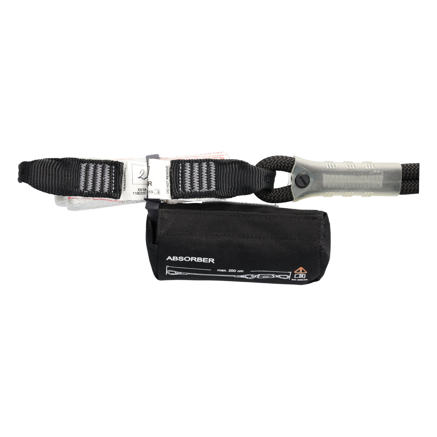 STUBAI Verbindungsmittel ABSORB PRO | zweiarmig 106 cm | Bandfalldämpfer mit einem Strang Statikseil EN 355, 362