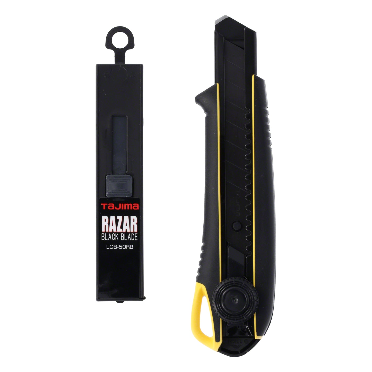 Tajima DC561 DRIVER Cuttermesser/Cutter Set mit 13 superscharfen RAZAR BLACK Klingen, 18mm, DIAL LOCK - DC561RB1