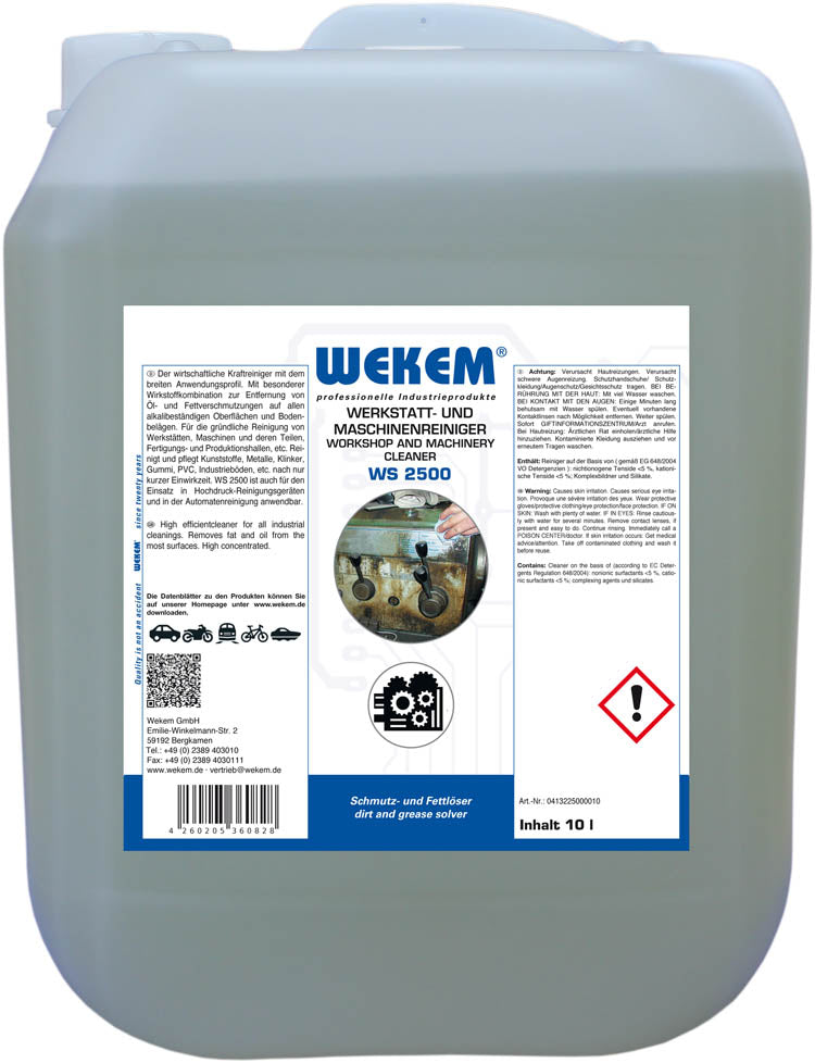 WEKEM WS 2500 Profi Werkstatt und Maschinenreiniger 10 Liter Kanister