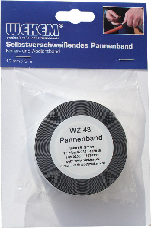 WEKEM WZ 48 Pannenband 5mx19mm selbstverschweißende Isolier- und Reparaturband ist ideal zur Anwendung im KFZ- und Elektrobereich