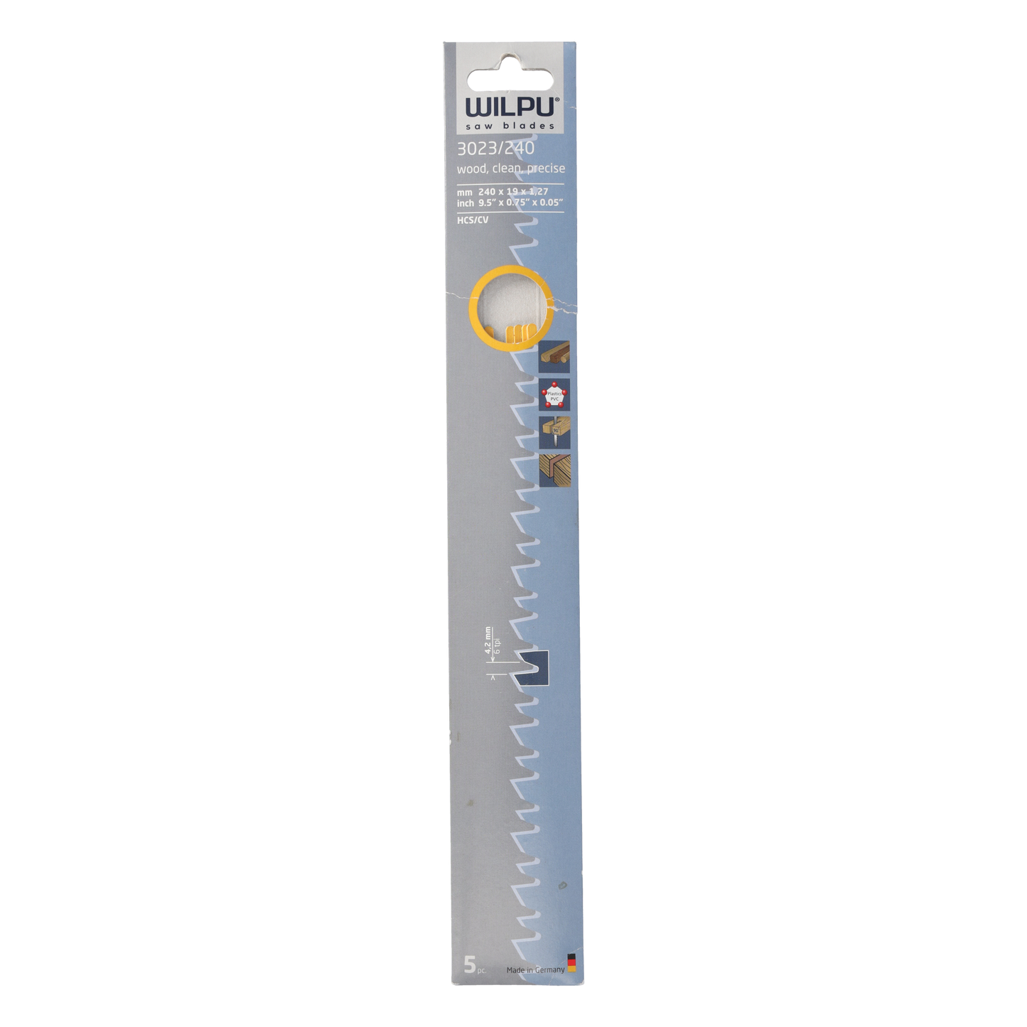 Wilpu 5 Säbelsägeblätter für Holz & Kunststoff 240x19x1,27mm Z6
