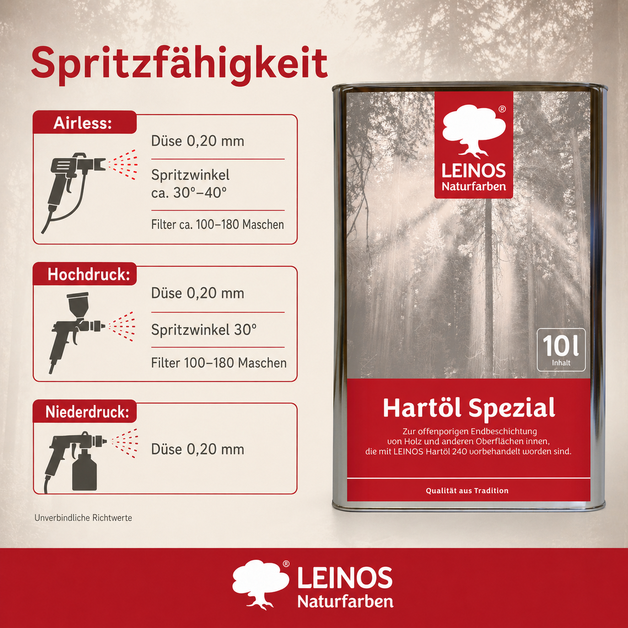 Leinos Spezial Hartöl 10 L | Farbloses Versiegelungsöl | Holzöl für effektive Endbeschichtung und langanhaltenden Schutz im Innenbereich