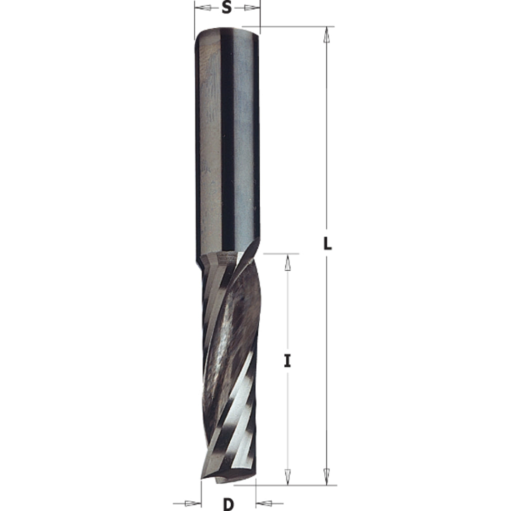 Vollhartmetall Fräser 8x22x70mm mit einer negativ spiralgenuteten Schneiden Z1 Linkslauf