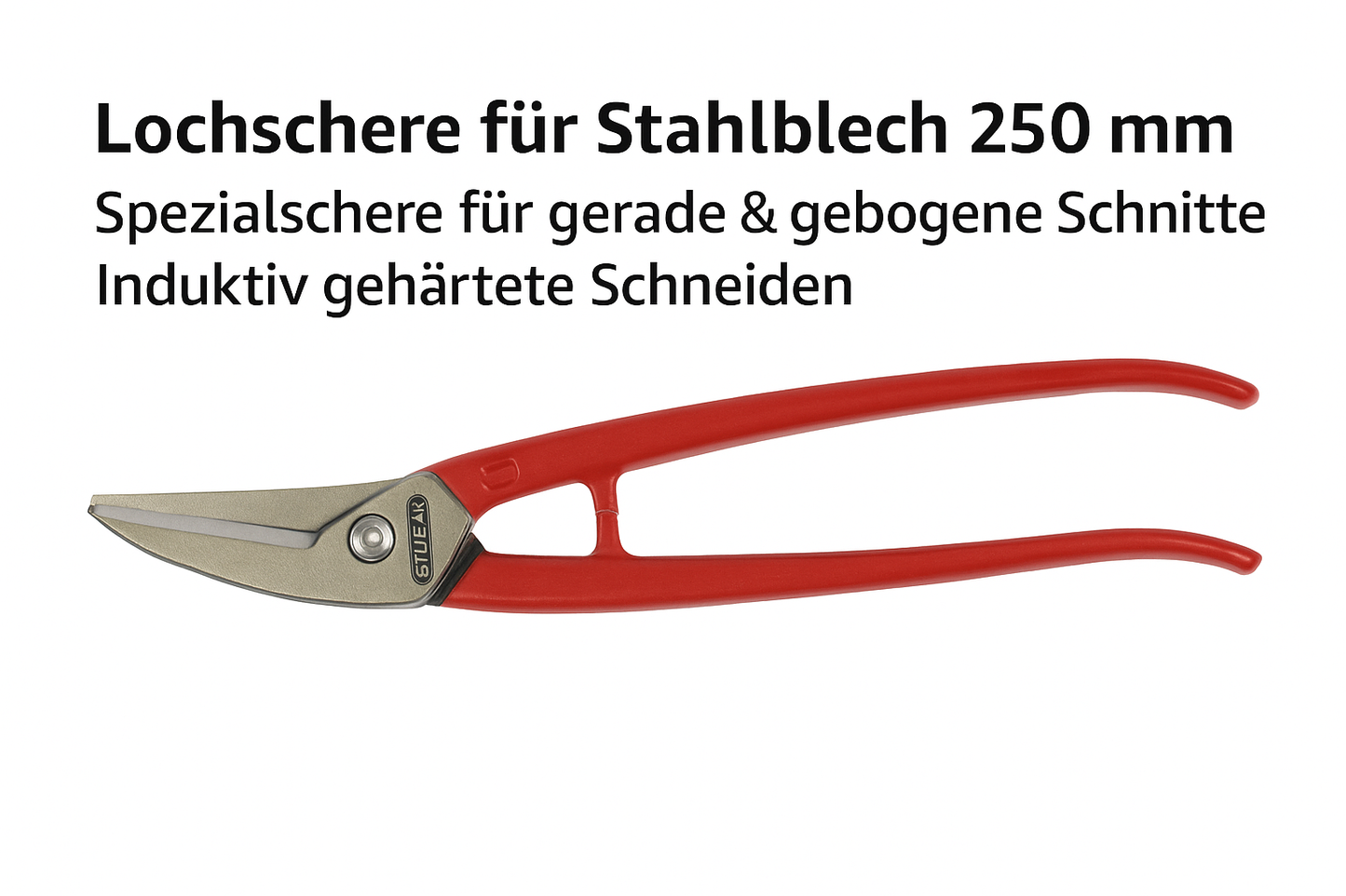 Metallschere 250 mm | Für gerade & kreisförmige Schnitte | Figurenschere & Lochschere für Stahlblech | Vielseitige Blechschere für präzises Arbeiten im Metallbau, Handwerk & Industrie