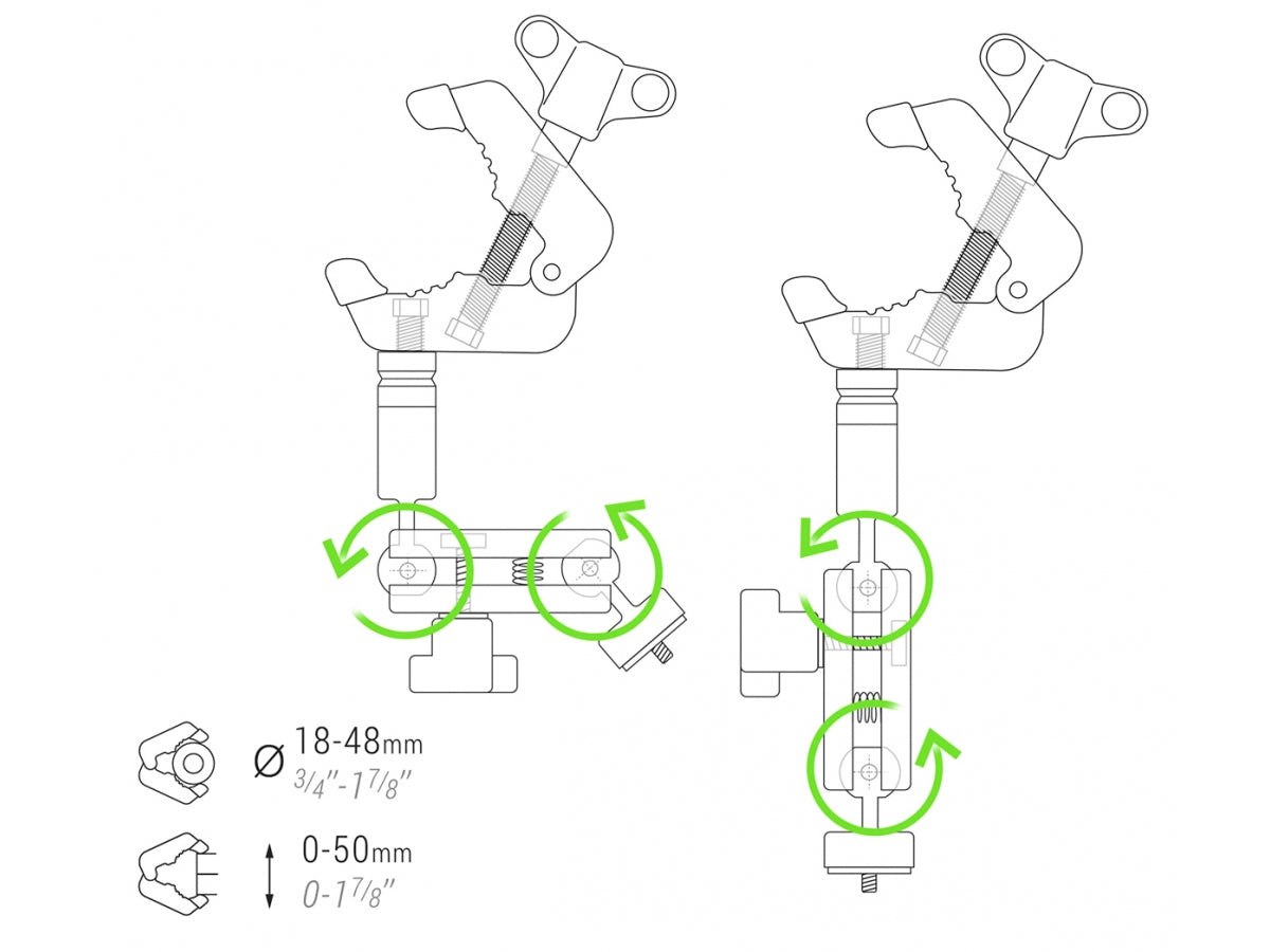 PIHER Multiclamp Universalhalter für Kameras, Nivellierungsgeräte, etc.