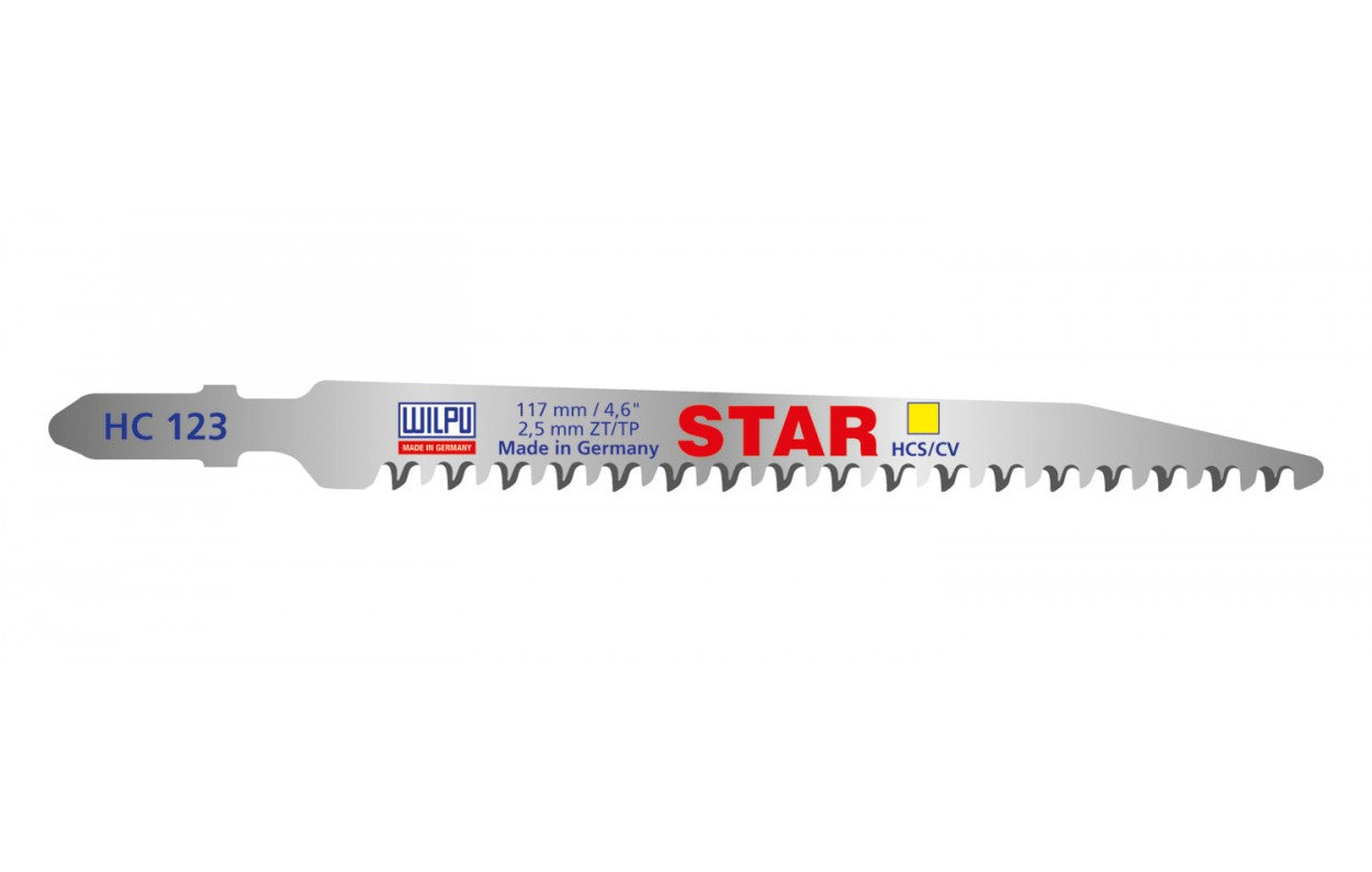 WILPU Stichsägeblatt HC 123 Star mit Einnockenschaft- / T-Schaft, 2 Stück