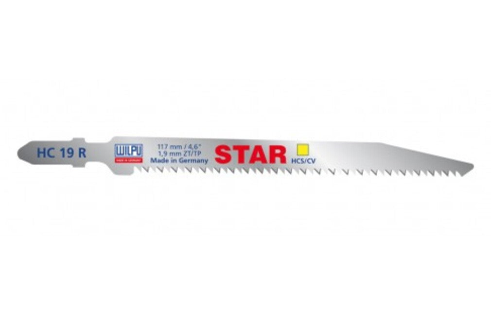 WILPU Stichsägeblatt HC 19 R Star mit Einnockenschaft- / T-Schaft, 5 Stück