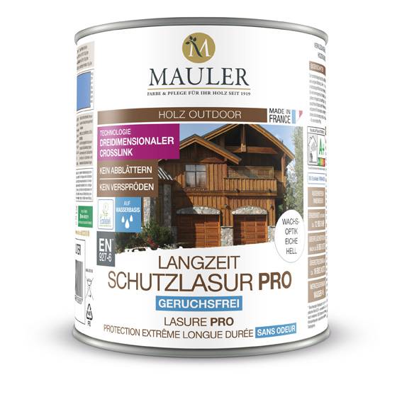 Mauler Langzeit-Schutzlasur Pro - Eiche Antikschwarz 1l