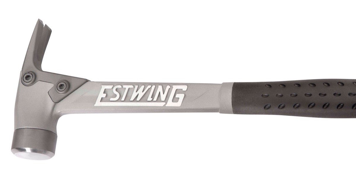 ESTWING AL-PRO Aluminium-Rahmenhammer 400 g gerade Reißkralle mit gefräster Vorderseite und stoßreduzierendem Griff ALBKM, schwarz